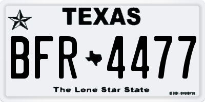 TX license plate BFR4477