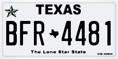 TX license plate BFR4481