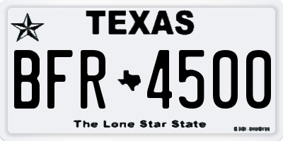 TX license plate BFR4500