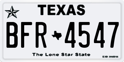 TX license plate BFR4547