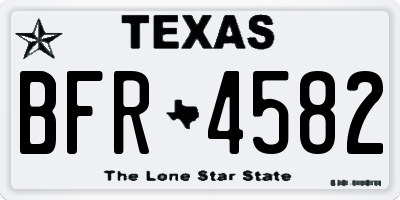 TX license plate BFR4582
