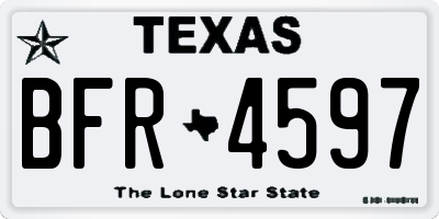TX license plate BFR4597