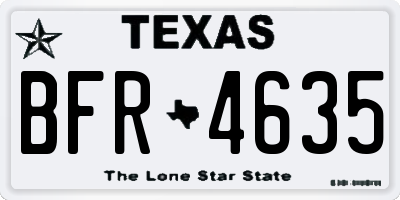 TX license plate BFR4635