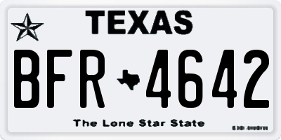 TX license plate BFR4642