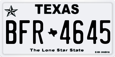 TX license plate BFR4645