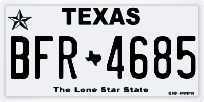 TX license plate BFR4685
