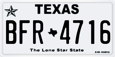 TX license plate BFR4716