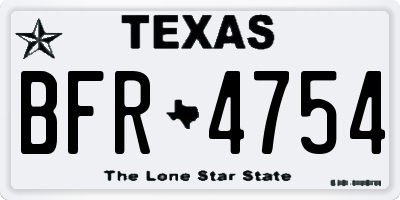 TX license plate BFR4754