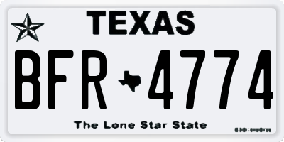TX license plate BFR4774