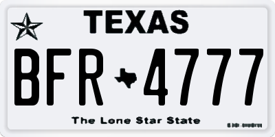 TX license plate BFR4777