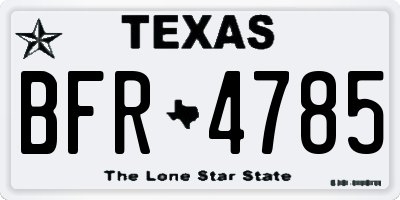 TX license plate BFR4785