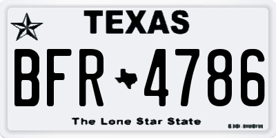 TX license plate BFR4786