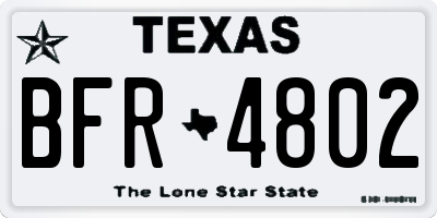TX license plate BFR4802