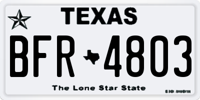 TX license plate BFR4803
