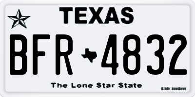 TX license plate BFR4832