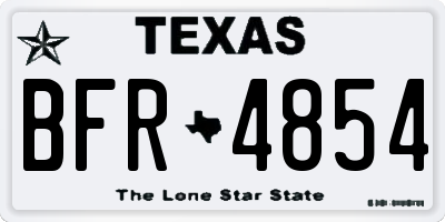 TX license plate BFR4854