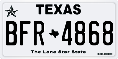 TX license plate BFR4868