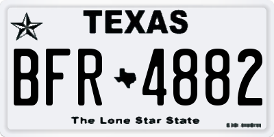 TX license plate BFR4882