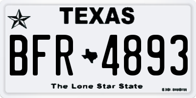 TX license plate BFR4893