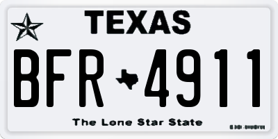 TX license plate BFR4911