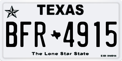 TX license plate BFR4915