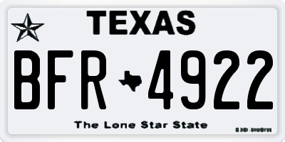TX license plate BFR4922