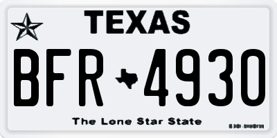 TX license plate BFR4930