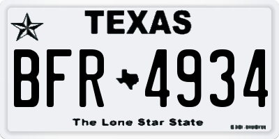 TX license plate BFR4934