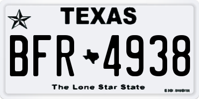 TX license plate BFR4938