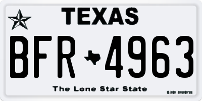 TX license plate BFR4963