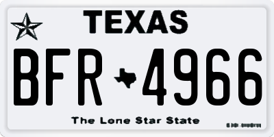 TX license plate BFR4966