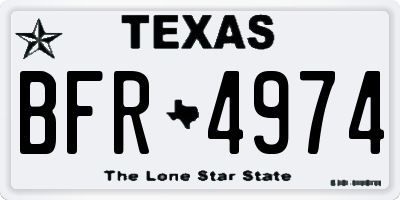 TX license plate BFR4974