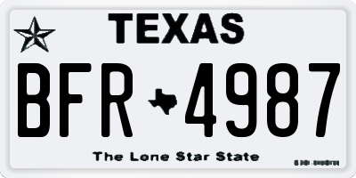 TX license plate BFR4987
