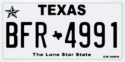 TX license plate BFR4991