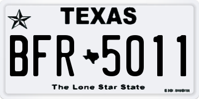 TX license plate BFR5011