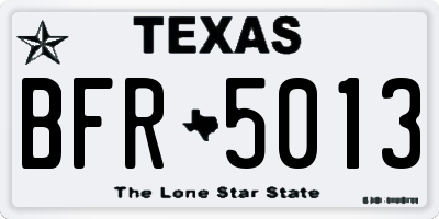 TX license plate BFR5013