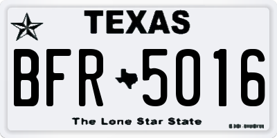 TX license plate BFR5016