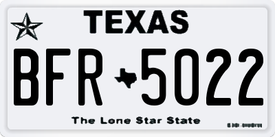 TX license plate BFR5022
