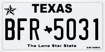 TX license plate BFR5031