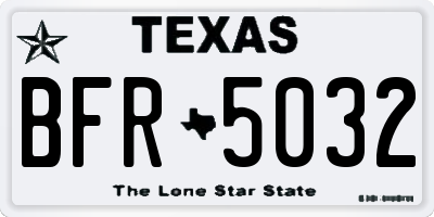 TX license plate BFR5032