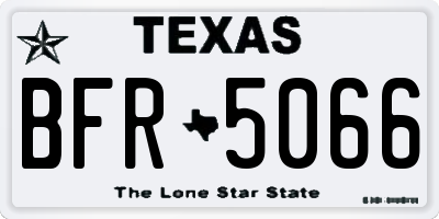 TX license plate BFR5066
