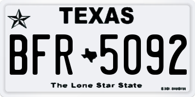 TX license plate BFR5092