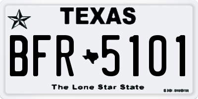 TX license plate BFR5101