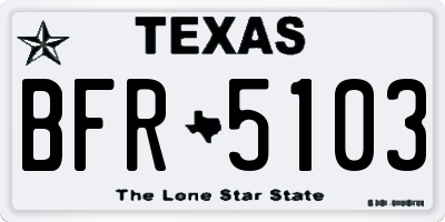 TX license plate BFR5103