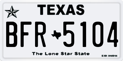 TX license plate BFR5104
