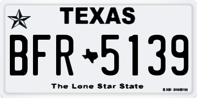 TX license plate BFR5139