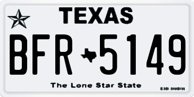 TX license plate BFR5149