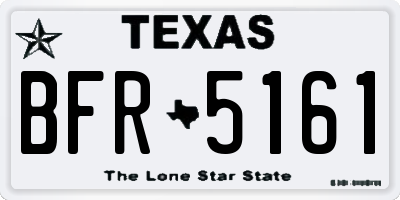 TX license plate BFR5161