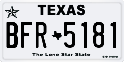 TX license plate BFR5181
