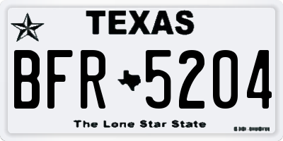 TX license plate BFR5204